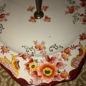 noritake Dining - Noritake hand painted dish with brass handle noritake Dining - Noritake hand painted dish with brass handle